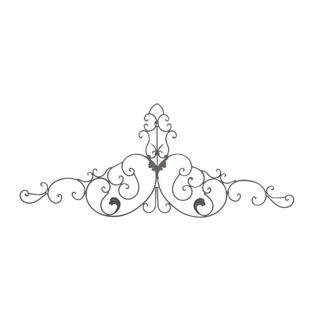 Brown Metal Rustic Floral Scroll Wall Decor, 59" x 24"