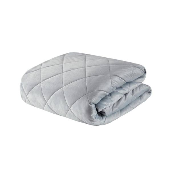Beautyrest Luxury Grey Quilted Mink 60 in. x 70 in. 18 lbs. Weighted Blanket