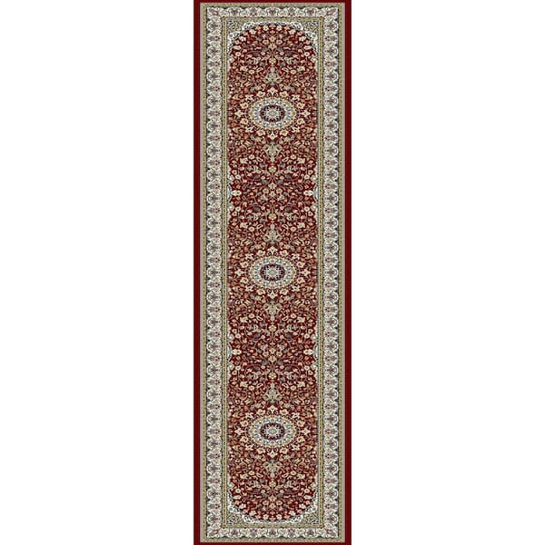 Home Decorators Collection Nicholson Red/Ivory 2 ft. x 8 ft. Indoor Runner Rug