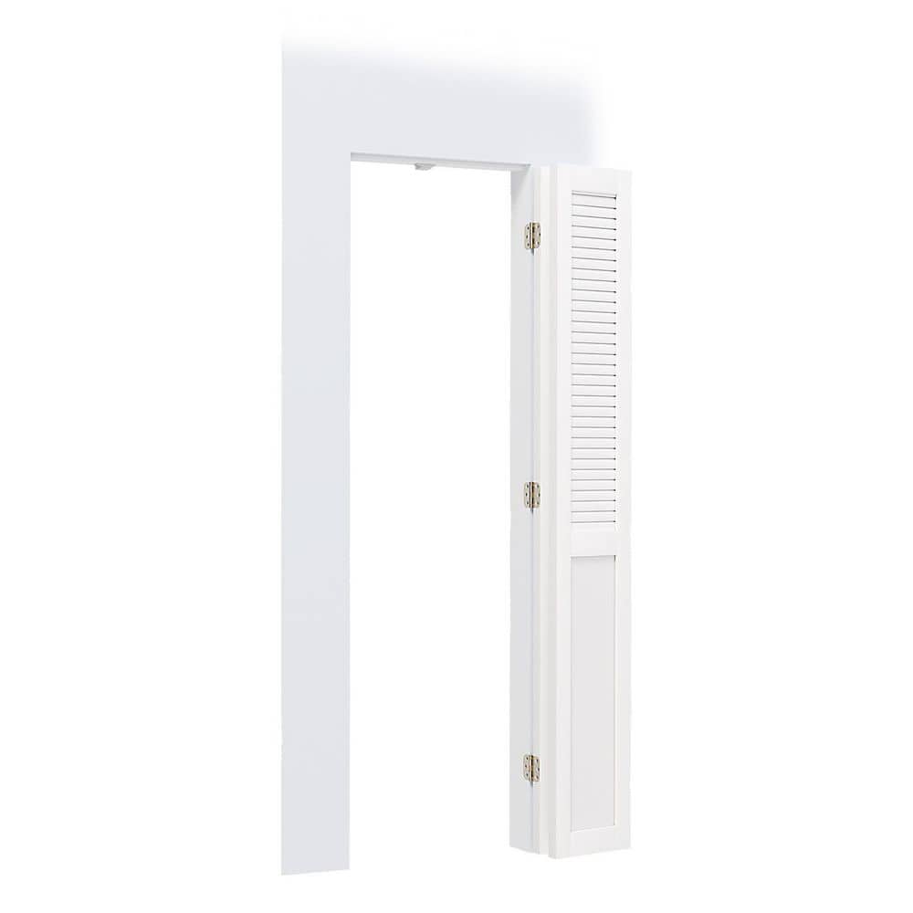 30 in. x 80 in. Half Louvered Panel, Composite, Solid Core, MDF, PVC Covering Compack 180 Bi-fold Door with All Hardware price history on PriceWatchPro