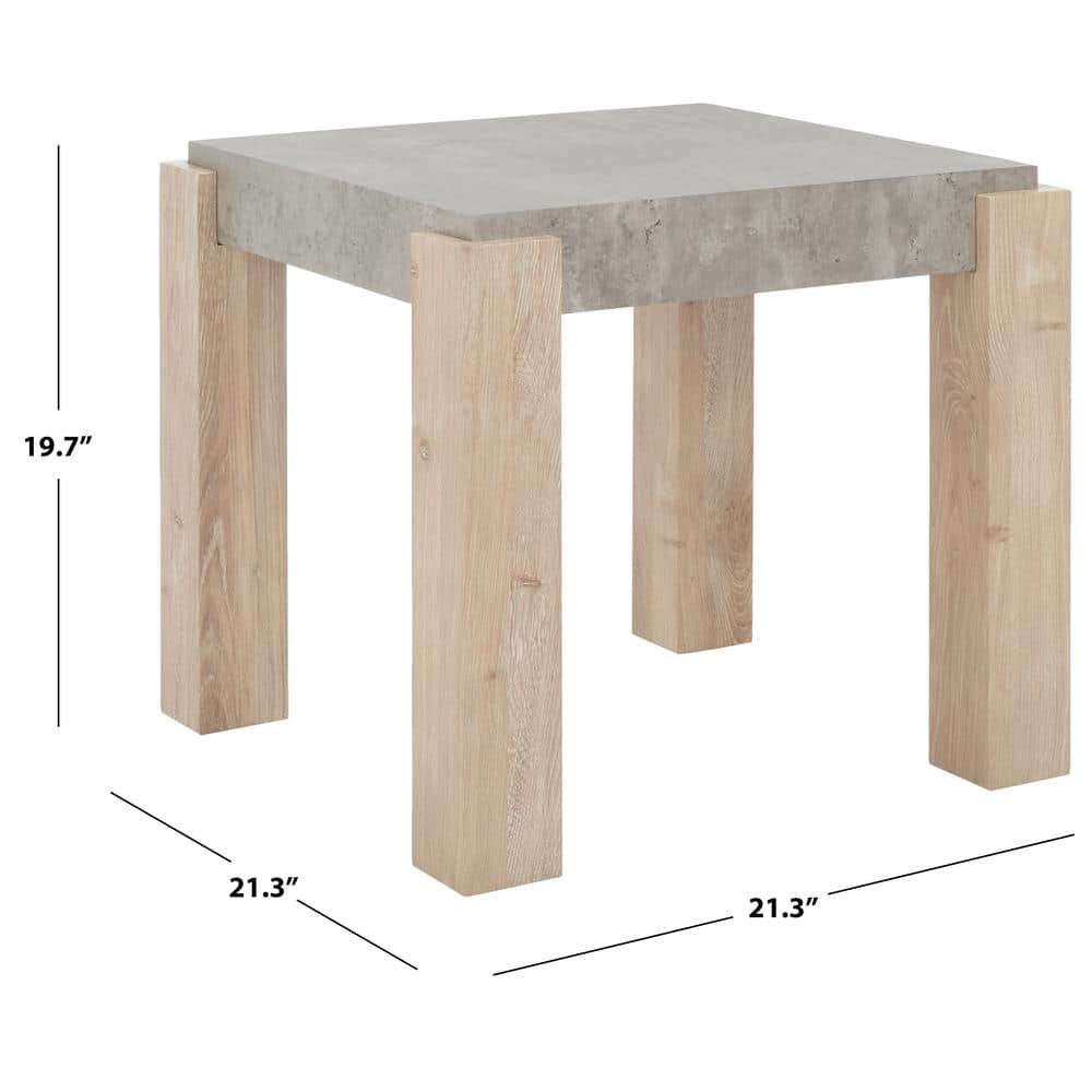 Coromio 21.1 in. Light Gray Square Concrete End Table - thumbnail 6