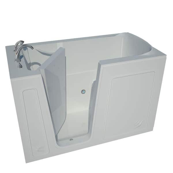 Universal Tubs Nova Heated 5 ft. Walk-In Non-Whirlpool Bathtub in White with Chrome Trim