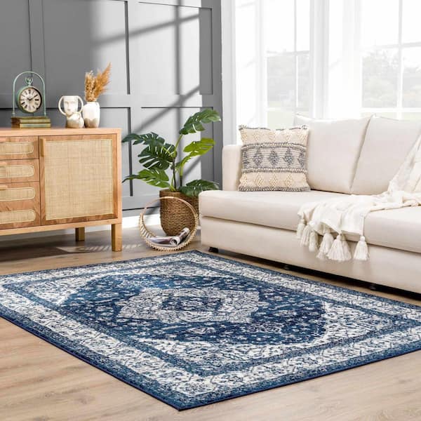 Billy Navy Blue 9 ft. x 12 ft. Area Rug