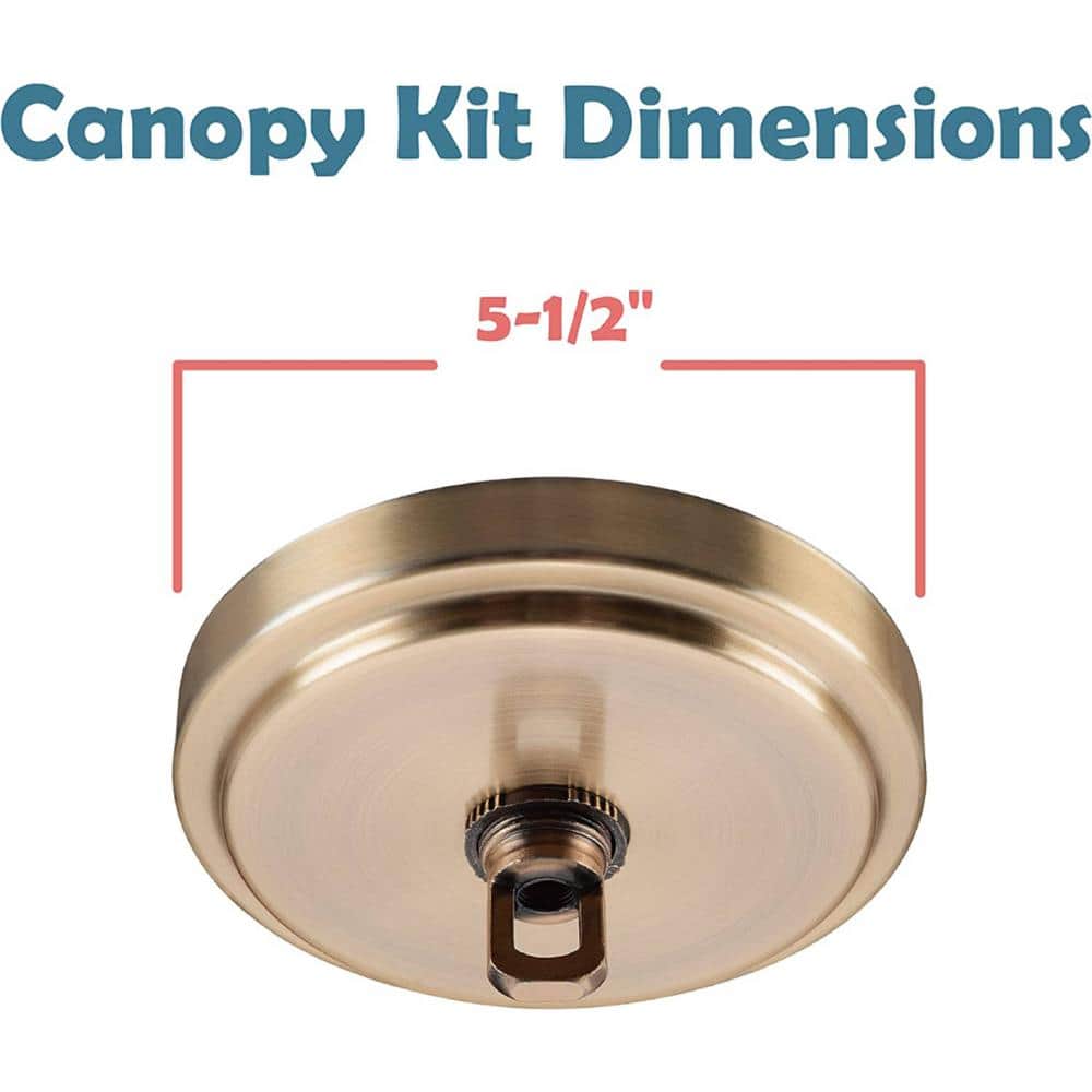 Warm Brass Round Chandelier Fixture Canopy Kit