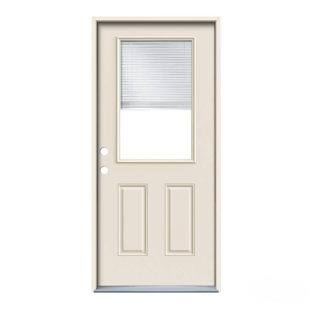 Jeld Wen 36 In X 80 In Primed Right Hand Inswing 12 Lite Clear Steel Prehung Entry Door W