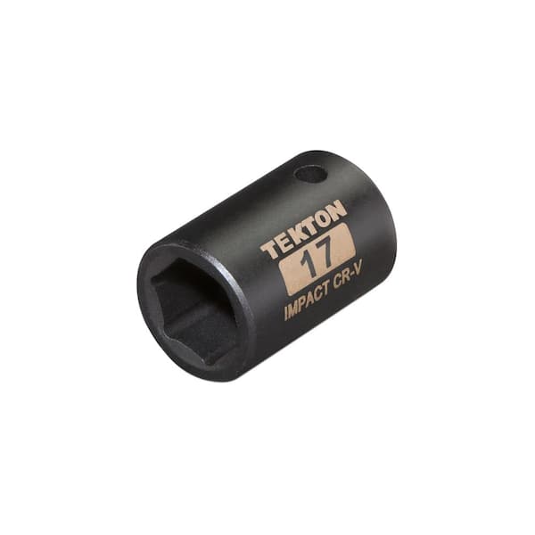 TEKTON 1/2 in. Drive 17 mm 6-Point Shallow Impact Socket