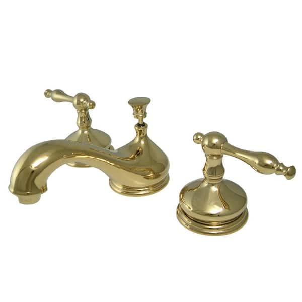Kingston Brass Heritage 8 in. Widespread 2-Handle Bathroom Faucet in Polished Brass