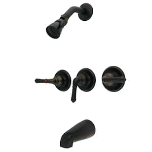 Magellan 3-Handle 1-Spray Tub and Shower Faucet with Showerhead in Oil Rubbed Bronze (Valve Included)