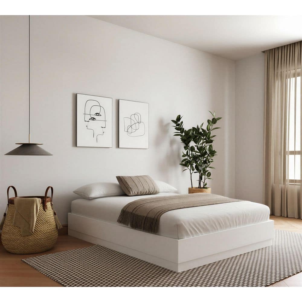 Nexera Milano White Frame Queen Size Platform Bed 256033 - The