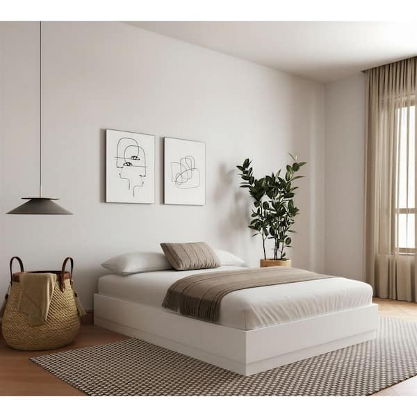 Milano White Frame Queen Size Platform Bed