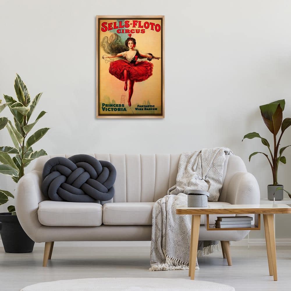 Sells-Floto Circus Vintage Poster by Marcus Jules Brown Floater Frame Typography Graphic Art Print 31 in. x 21 in. price history on PriceWatchPro