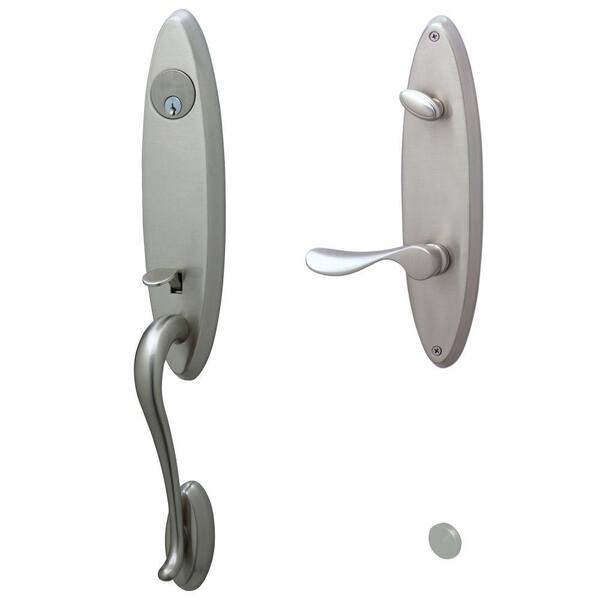 Schlage Venice Handleset with Champagne Interior Lever Right Hand Satin Nickel-DISCONTINUED