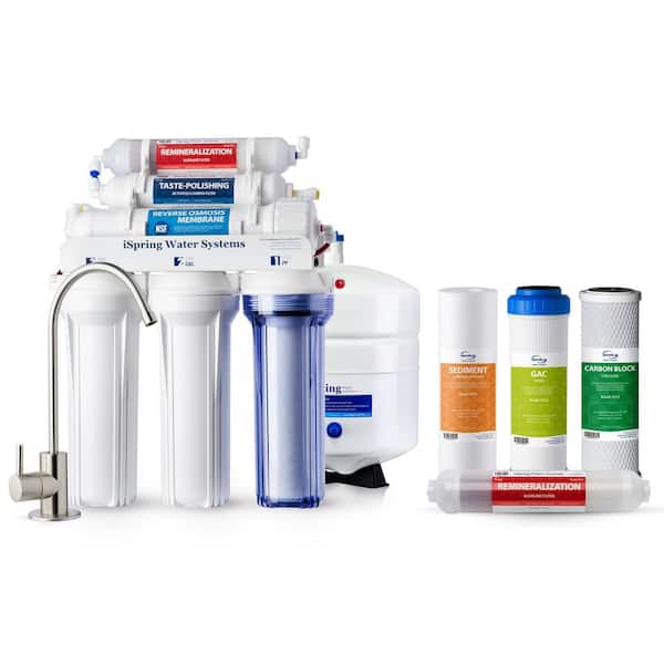NSF Certified, RCC7AK Under Sink 6-Stage Reverse Osmosis System Bundle w/ F4AK Alkaline Filter Set, 6-Month Replacement
