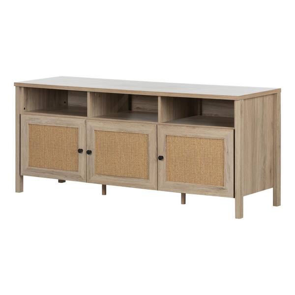 South S Balka 59 In Rustic Oak And Faux Printed Rattan Particle Board Tv Stand Fits Tvs Up To 65 With Storage Doors 12921 South S Balka 59 In Rustic Oak And, Wicker Tv Armoire