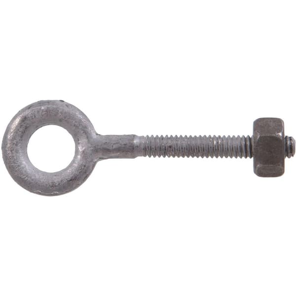 Hardware Essentials 5/16-18 x 5-1/2 in. Forged Steel Hot-Dipped Galvanized Eye Bolt with Hex Nut in Plain Pattern (10-Pack)