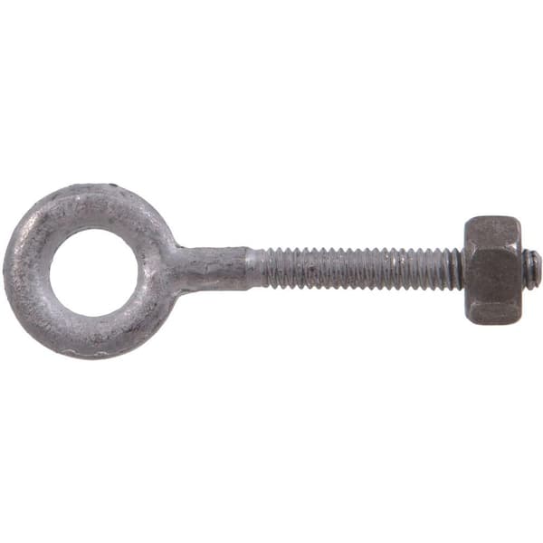 Hardware Essentials 3/8-16 x 6 in. Forged Steel Hot-Dipped Galvanized Eye Bolt with Hex Nut in Plain Pattern (10-Pack)