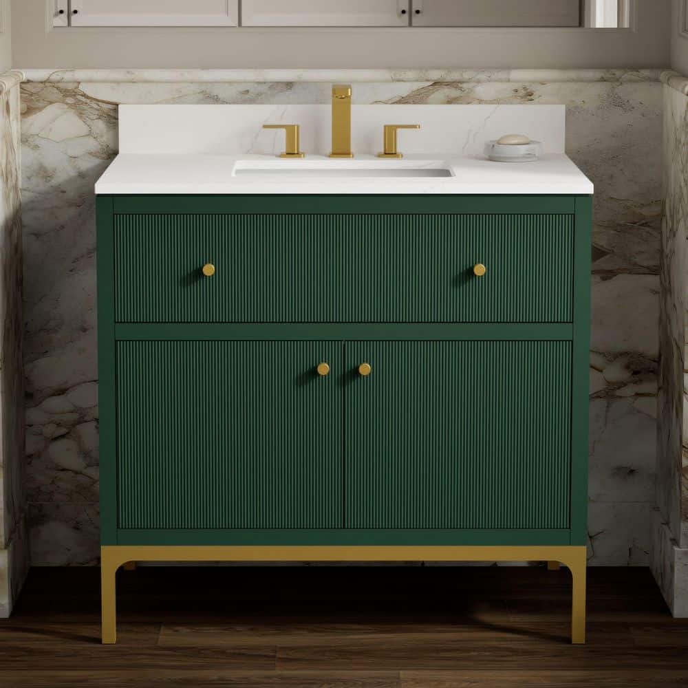 KOHLER Calpa 36 in. Single Sink Emerald Green Bath Vanity with