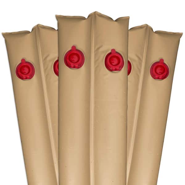 8 ft. Tan Double-Chamber Deluxe Water Tubes for Winter Swimming Pool Covers 6-Pack