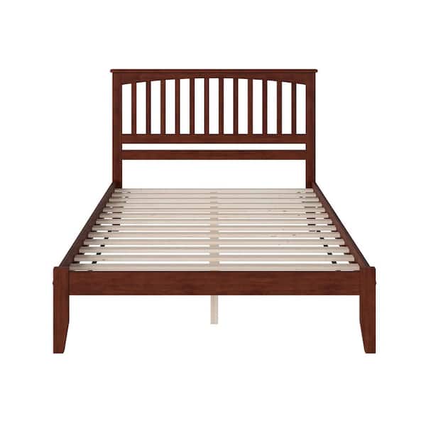 Mission Walnut King Platform Bed with Open Foot Board