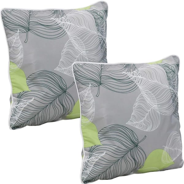 Sunnydaze 16 in. Square Lush Foliage Outdoor Throw Pillows (Set of 2)