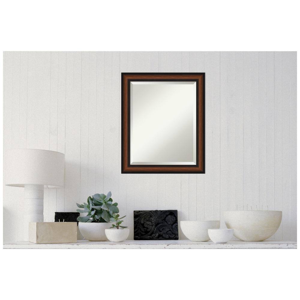 Yale Walnut Beveled Rectangular Wall Mirror