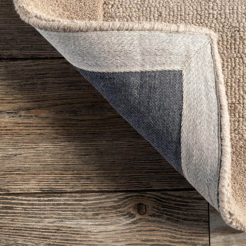Beige Handmade Wool 4' x 6' Tufted Area Rug