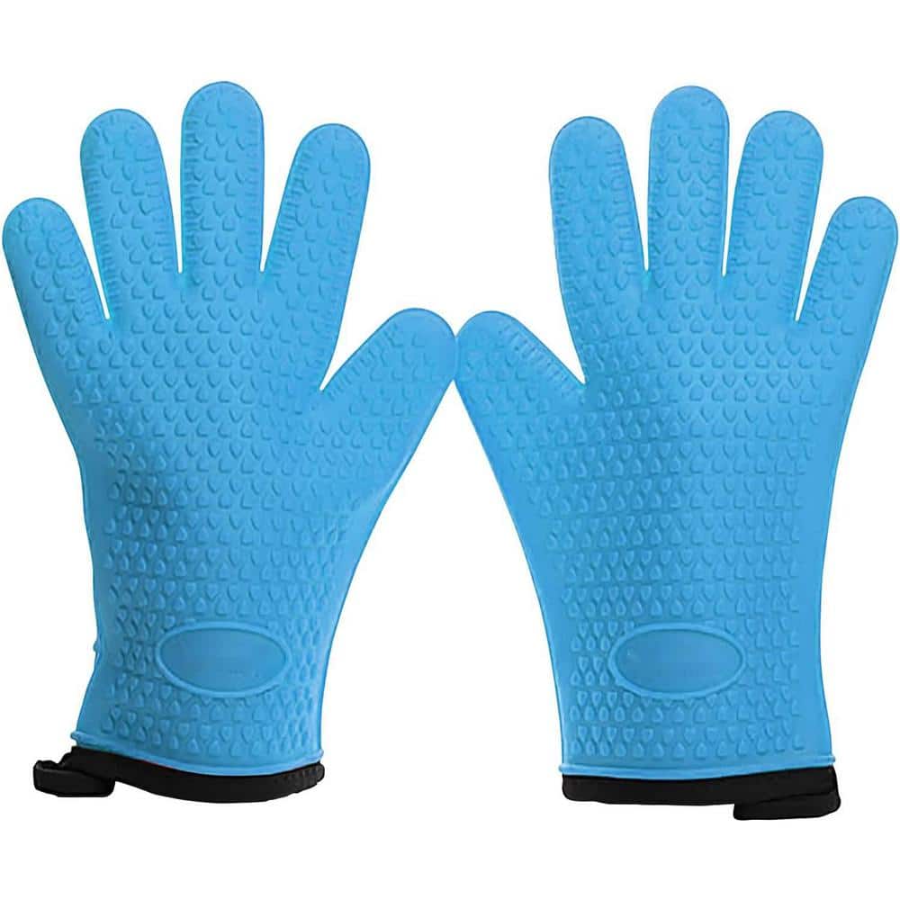 Cubilan Grilling Gloves, Orange Heat Resistant Gloves BBQ Kitchen Silicone Oven  Mitts, Long Waterproof Non-Slip Potholder B07L68J51W - The Home Depot