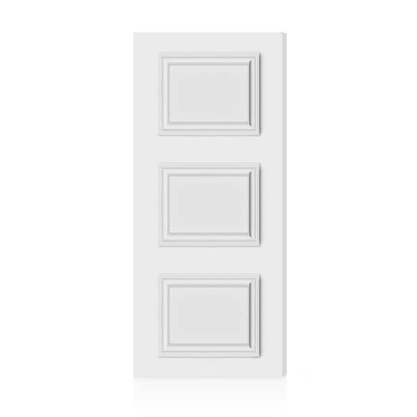 Palazzo 3 Panel 36 in. x 84 in. White Hollow Core Composite Interior Door Slab