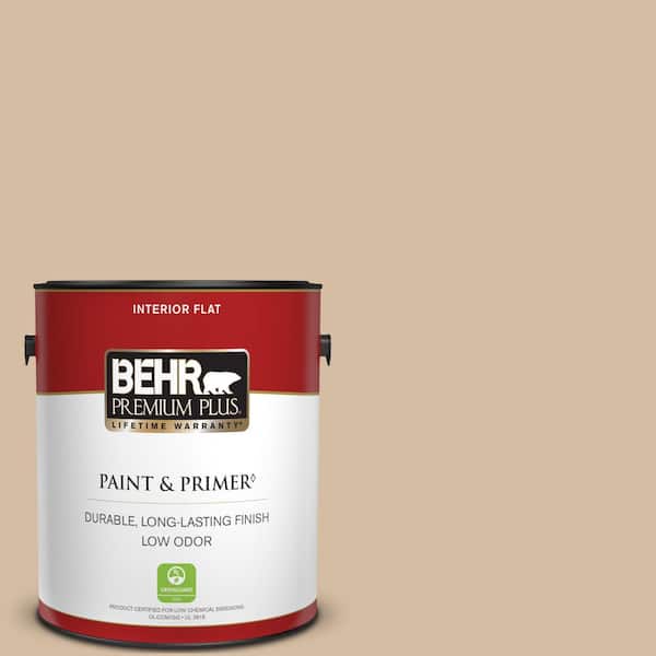BEHR PREMIUM PLUS 1 gal. Home Decorators Collection #HDC-SM14-3 Concept Beige Flat Low Odor Interior Paint & Primer