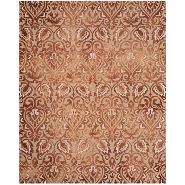SAFAVIEH Dip Dye Copper/Beige 8 ft. x 10 ft. Medallion Area Rug