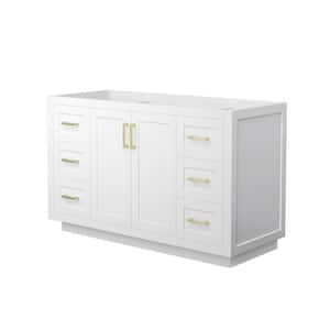 Miranda 53.25 in. W x 21.75 in. D x 33 in. H Single Bath Vanity Cabinet without Top in White