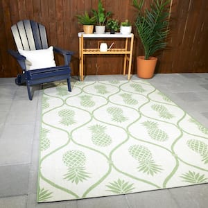 Pineapple Green 9 ft. x 12 ft. Indoor/Outdoor Patio Area Rug