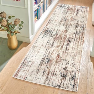 Heirloom Corah Ivory 2 ft. x 6 ft. Abstract Indoor Runner Rug