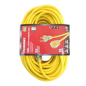 Husky 100 ft. 16/2 Outdoor Extension Cord, Green HW162100HLG - The Home  Depot