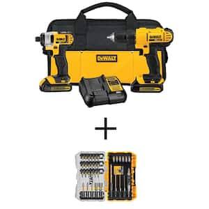 20V MAX Cordless Drill/Impact Combo Kit, MAXFIT Screwdriving Set (35 Piece), (2) 1.3Ah Batteries, Charger, and Bag