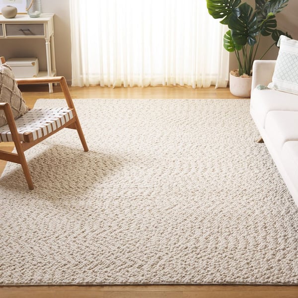 Natura 8 ft. x 10 ft. Ivory Solid Chevron Area Rug