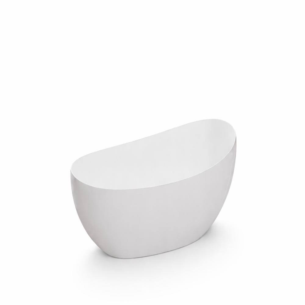 63 in. Asymmetrical Freestanding Stone Resin Soaking Bathtub in Matte White with Ergonomic Backrest price history on PriceWatchPro