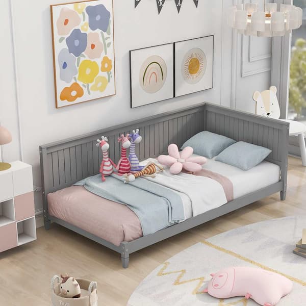 Polibi Gray Twin Size Wood Daybed /Sofa Bed