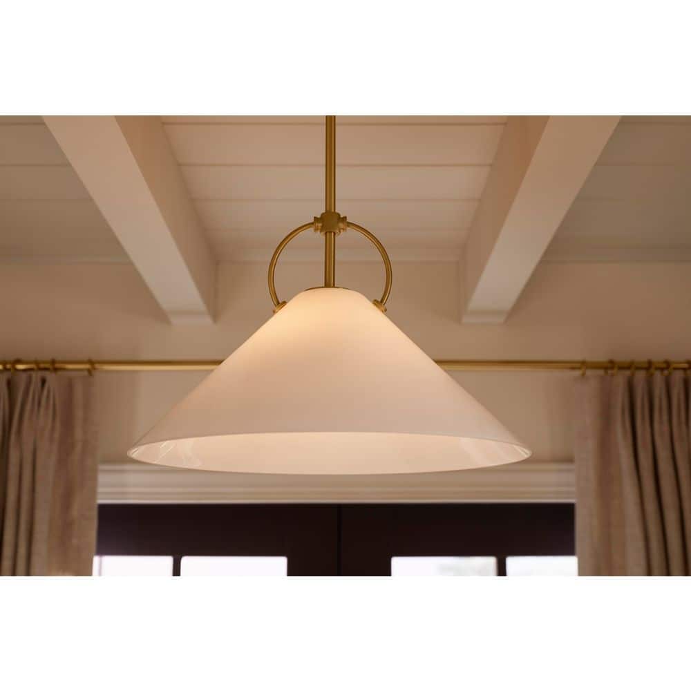 Kernen Matte Black 14" Glass LED Pendant Light