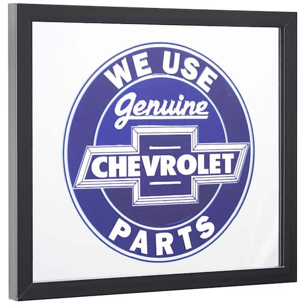 Genuine Chevrolet Parts Black 13. 5in W x 15. 5in H Vintage Square Accent Framed Mirror