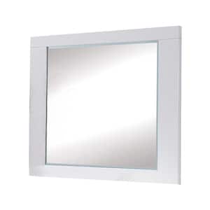 Lorimar 37 in. H x 46 in. W Modern Rectangular Wood White Framed Dresser Mirror