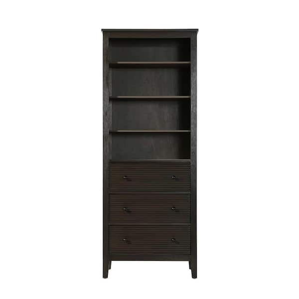 28 in. W x 18 in. D x 72 in. H Brown Freestanding Linen Cabinet