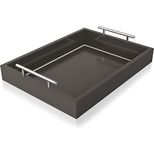 16.4"L x 12.2"W Black Serving Tray with Handles