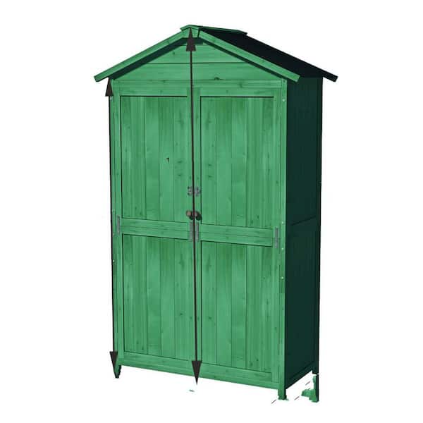 35.6 "x 18.1" x 66.15 "long wooden storage shed with garden tools with waterproof asphalt roof