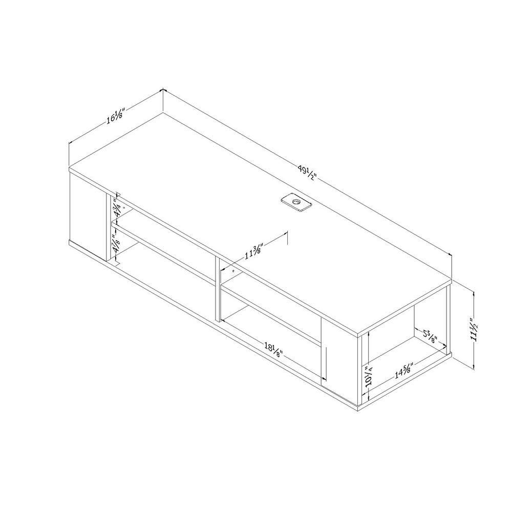 Sleek 48" Black Wall-Mounted Media Console with Open Storage