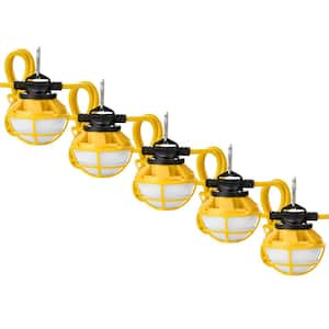 Heavy Duty LED Construction String Light, 7500 Lumens, 5000K Daylight, 60 Watts, 50 Ft, Linkable