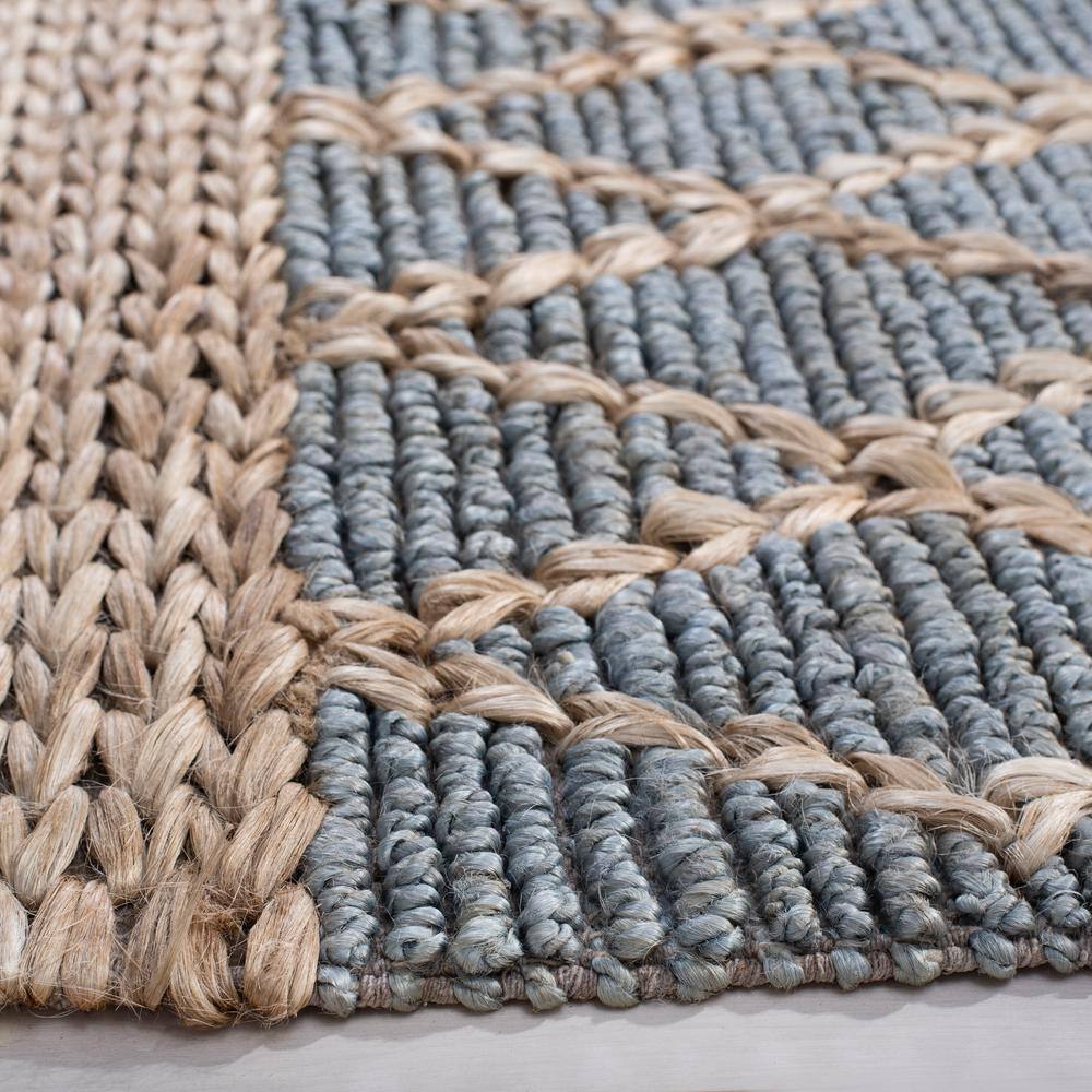 Coastal Charm Light Blue Hand-Knotted Geometric 8' x 10' Rug