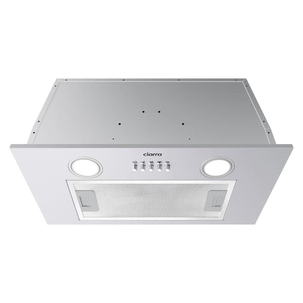 JEREMY CASS 20 in. 450 CFM Ducted Insert Range Hood in Stainless Steel with 3 Speed Exhaust Fan, Push Button Control