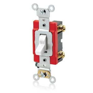 20 Amp 120/277-Volt Antimicrobial Treated Toggle with Standard Single-Pole AC Quiet Switch, White