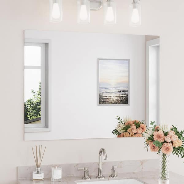 40 in. W x 30 in. H Rectangular Bathroom Mirrors Frameless Wall Mount Bathroom Vanity Mirror